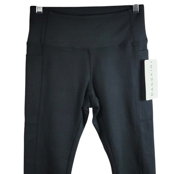 Danskin 7/8 Leggings Black Salt Small 4-Way Stretch Wicking Moisture Control NWT - Picture 2 of 9